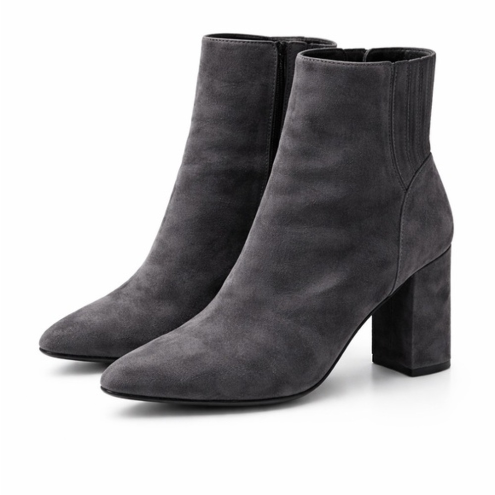 Aquatalia Gray Suede Heeled Boots